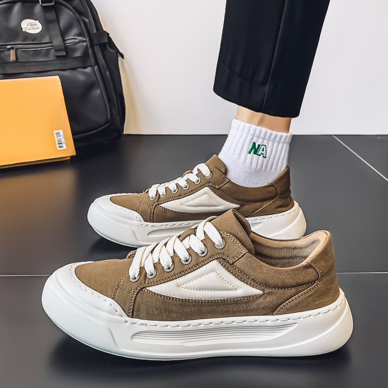 Diseñador en nombre de los zapatos de hombre transpirables huecos de tela de alta calidad de las cuatro estaciones 2025 zapatos de estilo Harajuku con cordones ultraligeros