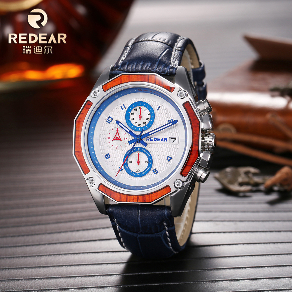 REDEAR Men's Watch Belt Business Waterproof Casual Quartz Watch Multi-functional Sports Watch