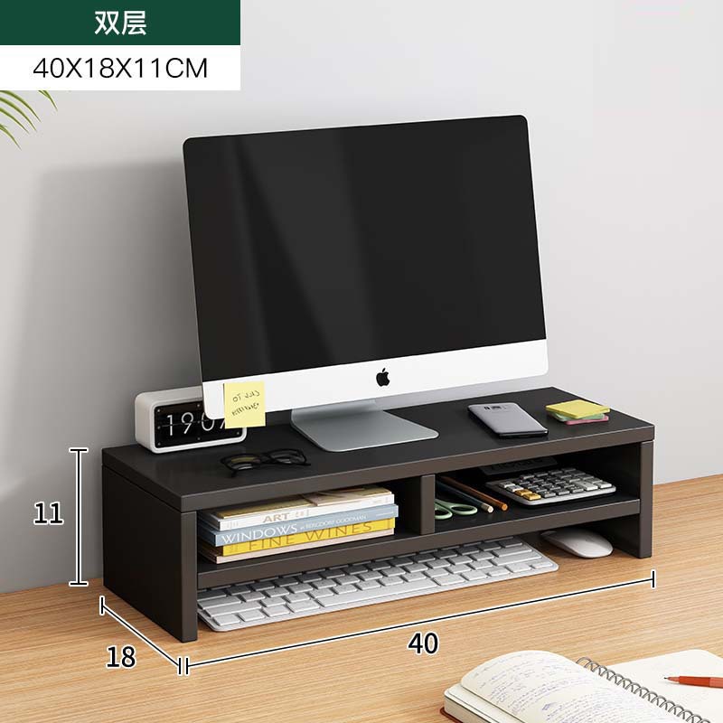 Estante de elevación de computadora de escritorio, soporte de pantalla de oficina, estante de almacenamiento de escritorio de alto nivel, cojín de escritorio