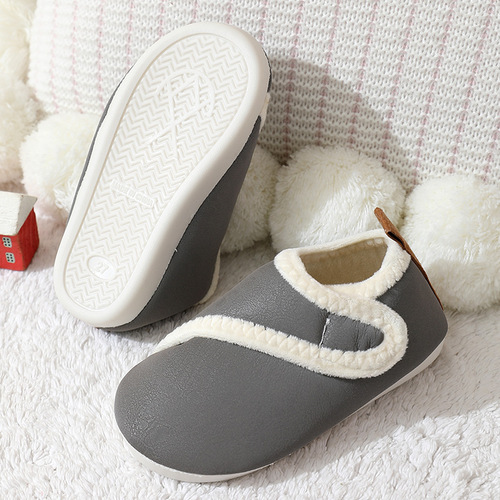 Floor shoes children's home indoor socks with velvet and thick sole floor socks baby non-slip soft sole early education socks and shoes
