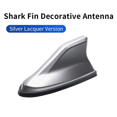 shark fin antenna with radio: vehicle antenna - silver-spray-paint-box