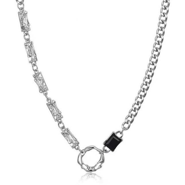 Irregular Circular Necklace For Men, Titanium Steel Chain Necklace_voghion.com