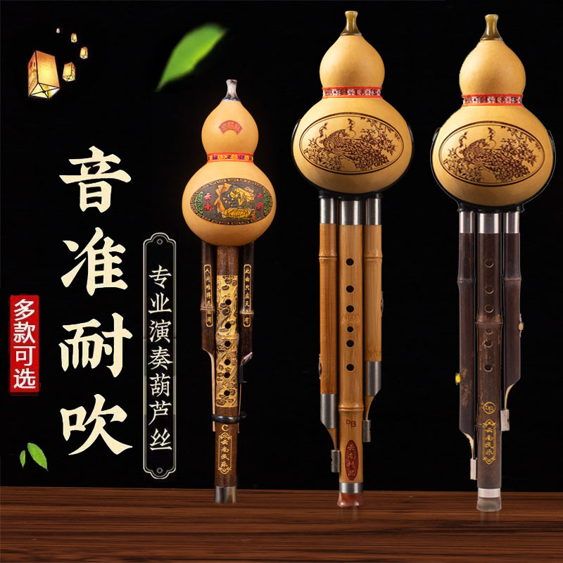 Qiyuan musical instrument gold silk bamboo gourd silk beginner C adjustment B tone professional performance for adult children and students