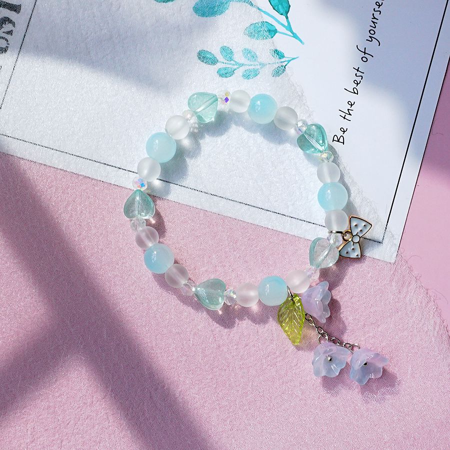Simple Style Heart Shape Flower Alloy Beaded Bracelets