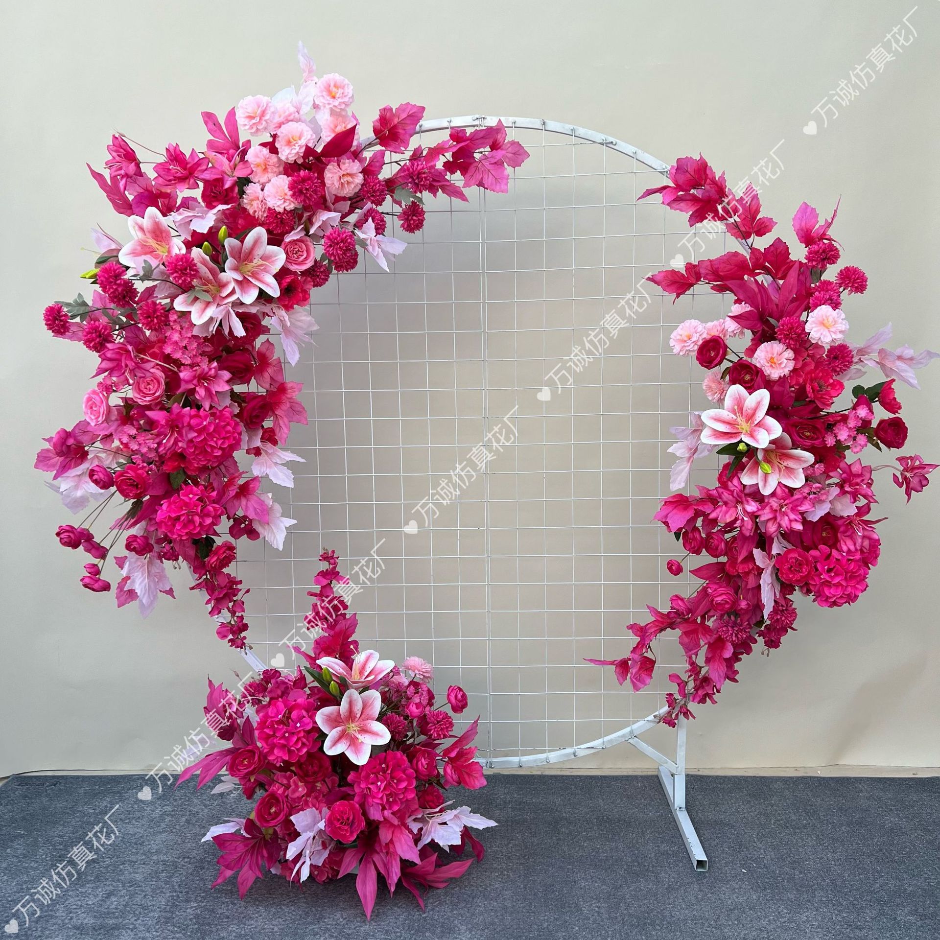 El comercio exterior de la boda flor artificial piso de la boda flor de seda apoyos de la flor de eucalipto flor artificial fila accesorios de la boda floral