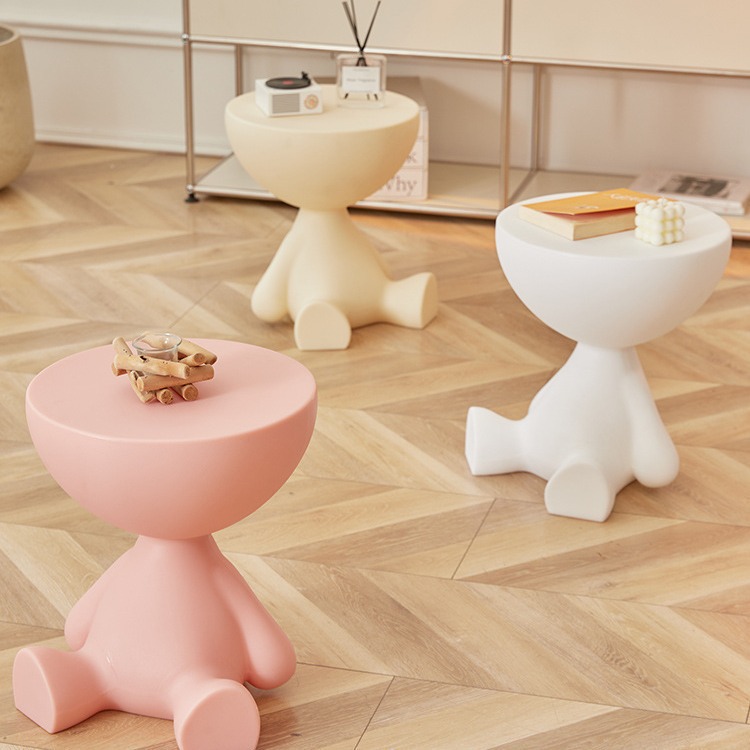 Almacenamiento doméstico pequeña mesa de té de cabeza plana sala de estar sofá pequeño dormitorio pequeño mesilla de cabezal de cama pequeña mesa redonda esquina