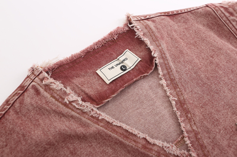 Men's Clothing national High Street Pu Shuai niche design casual vest men's and women's ins Fashion brand Denim coat_voghion.com