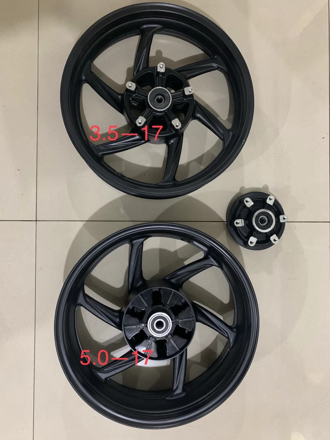 Horizon little Ninja aluminum wheel fujianglong Northern Lights motorcycle sports car 17-inch double disc brake front and rear hub steel ring