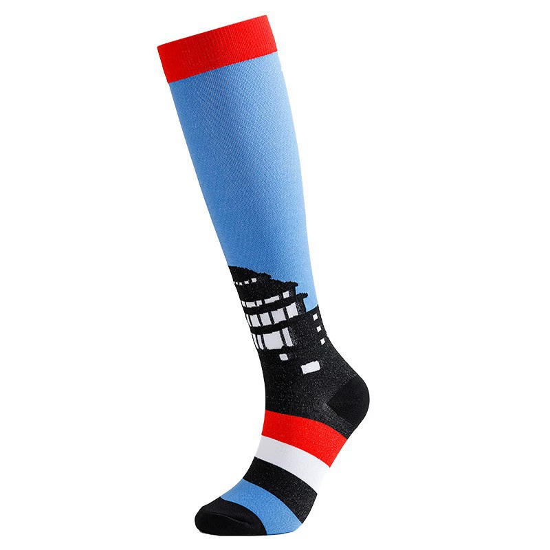 Compression Running Socks, Unisex Jacquard Knee-High Socks, Multiple Patterns, S/M & L/XL