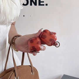 豹纹纹渐变高级适用Airpods2/3/4代保护壳pro2耳机壳IMD晕染撞色