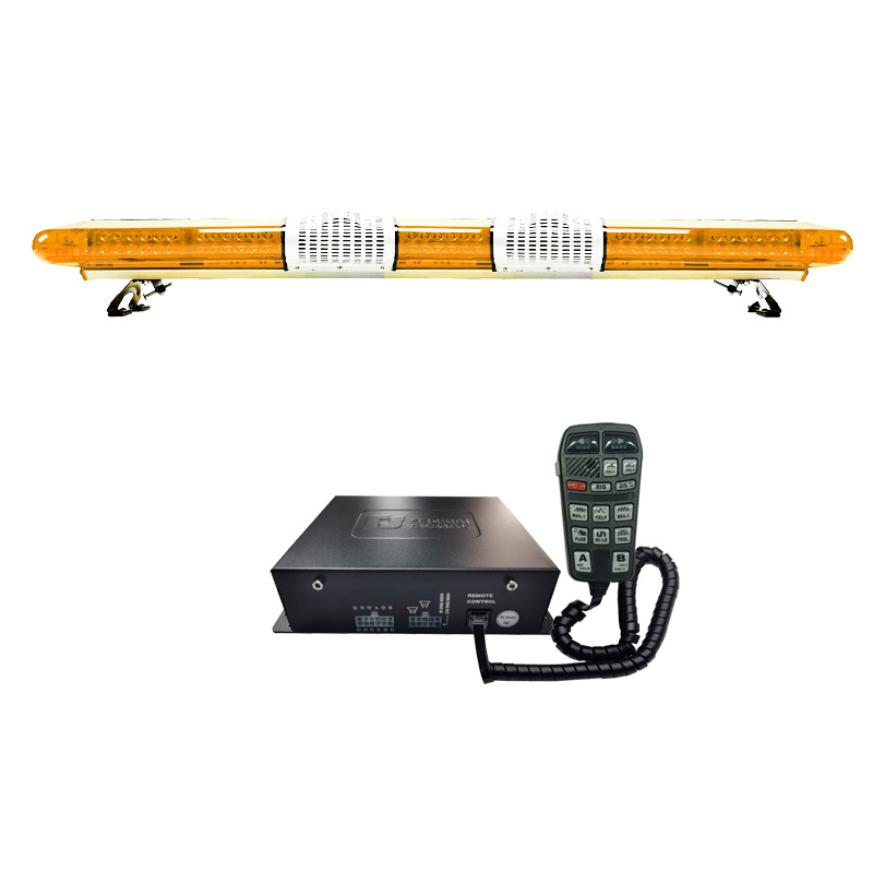Car LED Roof Long Strip Warning Light Red and Blue Strobe Light 1.66m + Dual Horns + Siren 9400R9