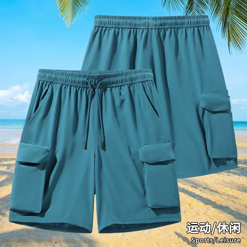 Эластичные летние тонкие брюки, мужские шорты для отдыха, год коллекции 2024, свободный силуэт