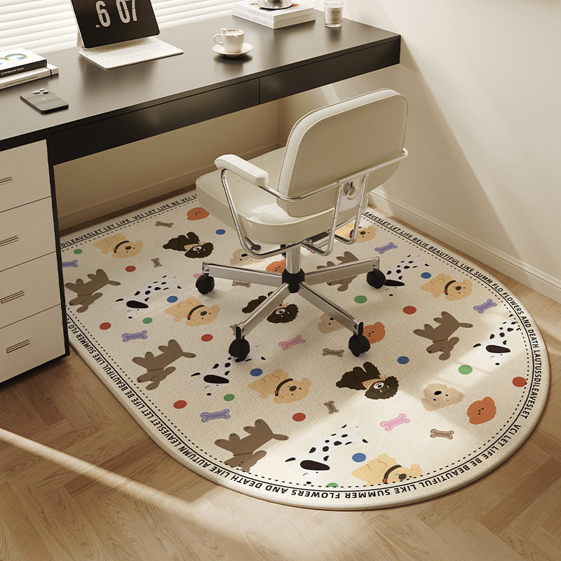 강아지 펀 벨기에 벨벳 바닥 매트 - 크고 둥근 모서리