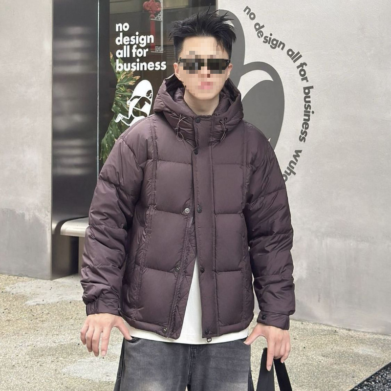2025 Winter New Puff White Duck down Jacket for Men, Plus Size, Loose Fit, Fashionable Trendy Hooded down Coat