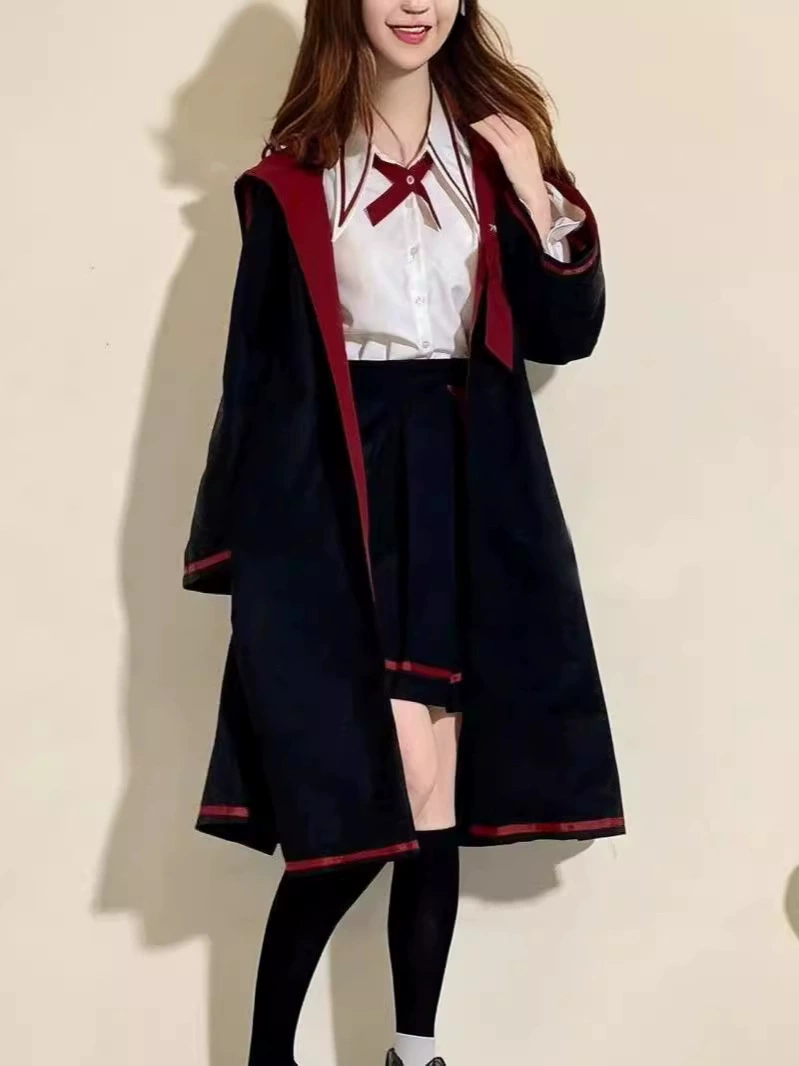 Японское милое trench coat для учащихся начальной школы, рубашка, юбка, комплект, корейский стиль, тройной набор
