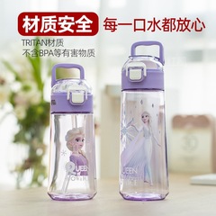 New children's summer plastic water cup for direct drinking, large capacity, special water cup for students going to school, straw, portable cup wholesale