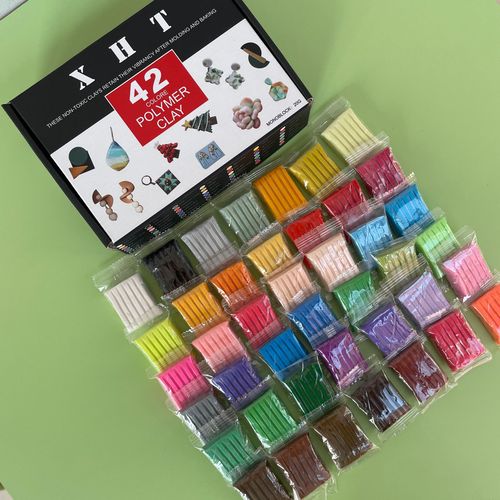 Xiaohongtang 42-color set colored clay cartoon box soft clay clay shaping handmade materials cross-border baking and shaping colored clay