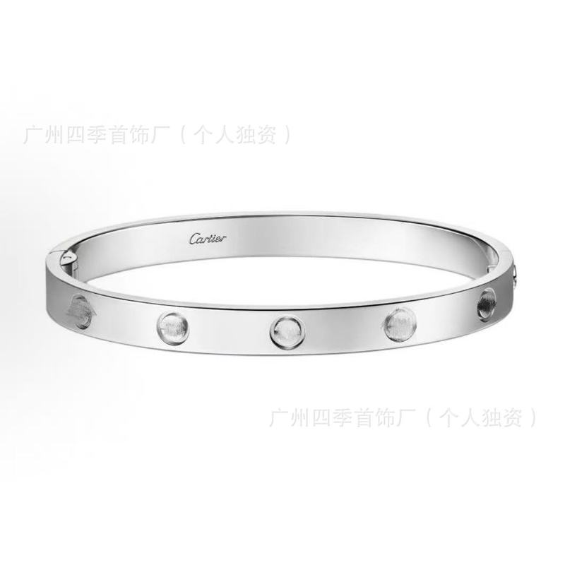 高版卡家经典LOVE满天星手镯CNC男女手环玫瑰金厚镀18K金满钻V金|undefined