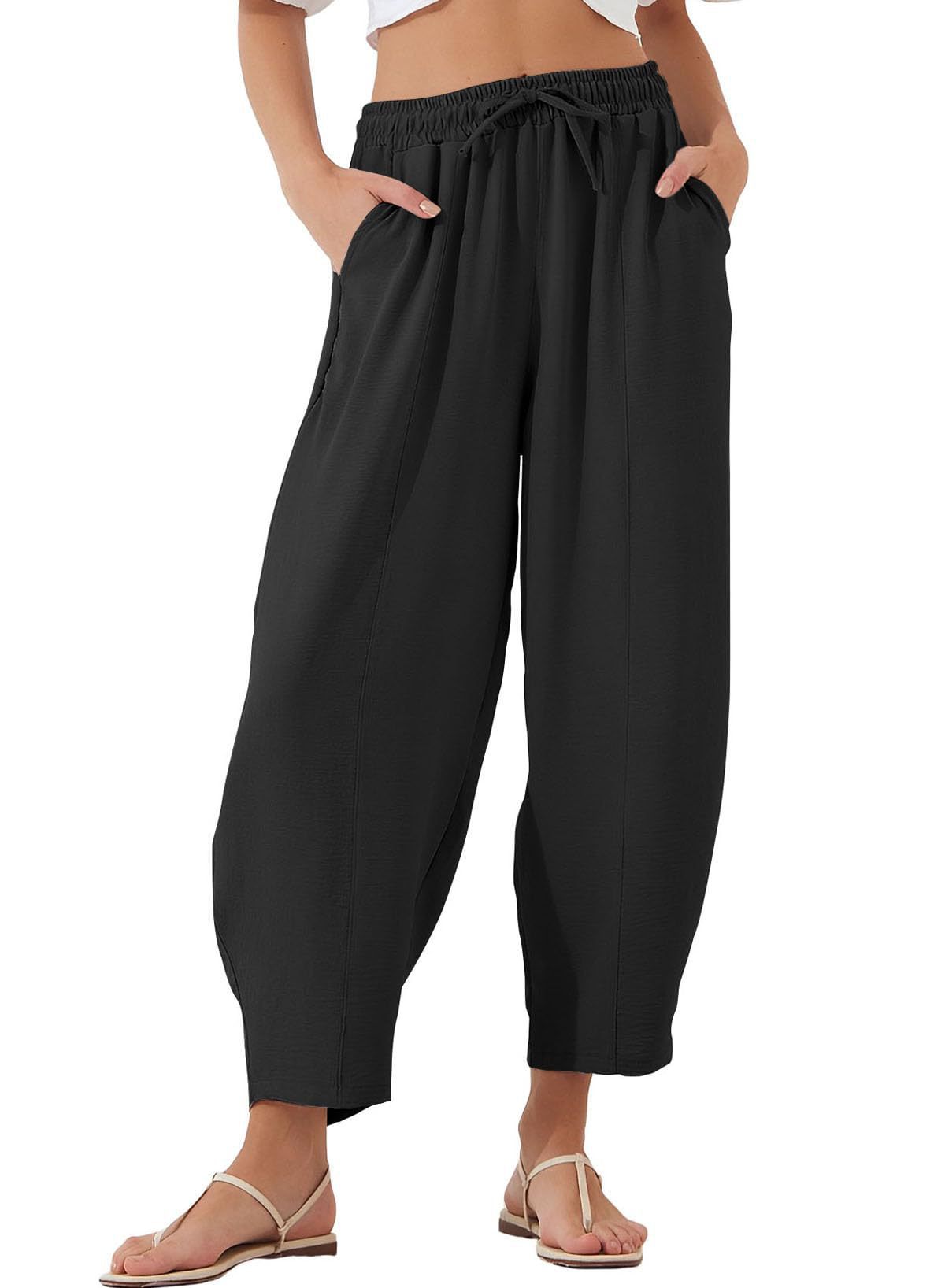 Spring Summer Pleated Women Pants Mid-waist Straight Pants Loose Casual Bloomers Causal Female Trousers Army Green Pants Women_voghion.com