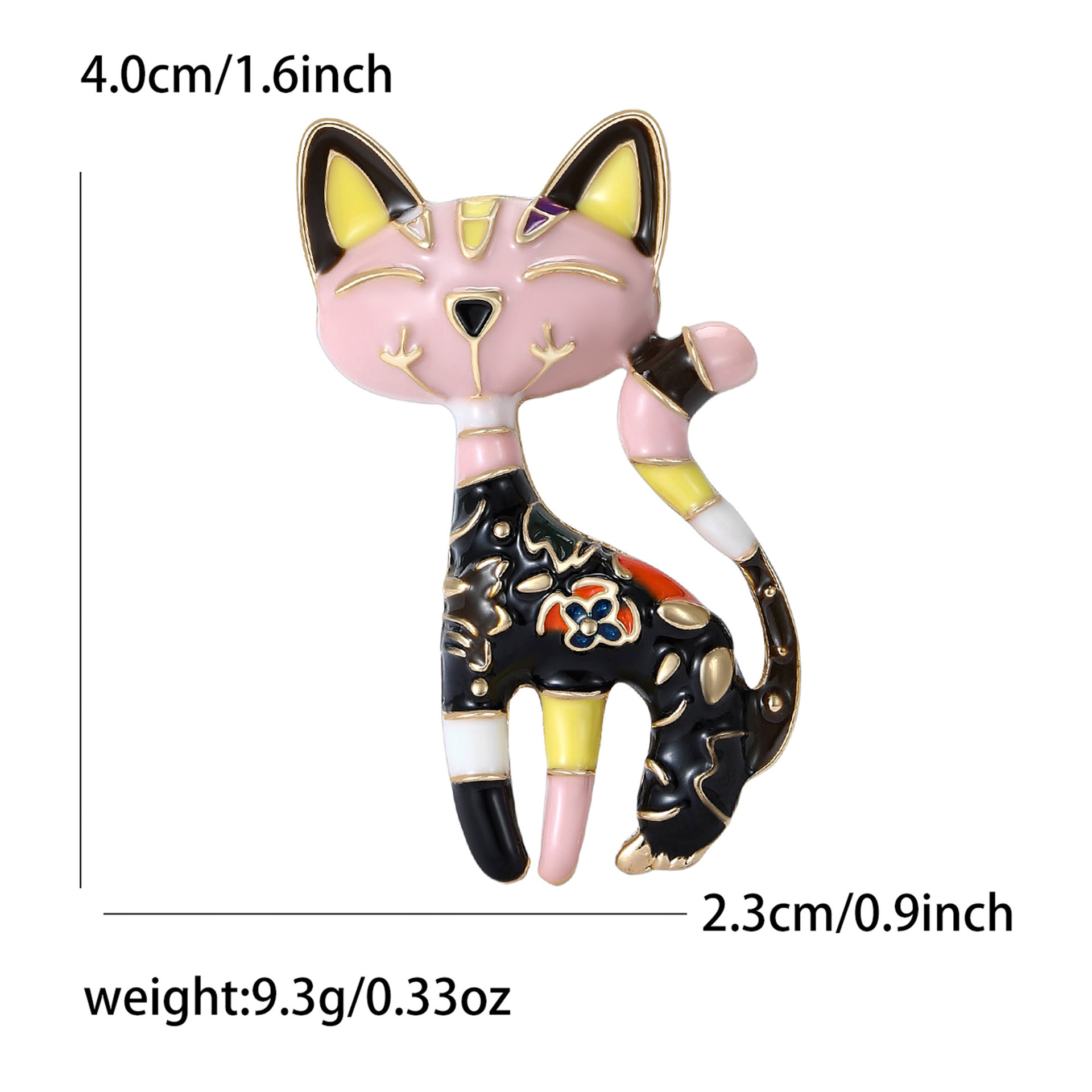 European and American style alloy oil drop color cute cat brooch pin cartoon personality kitten corsage spot supply