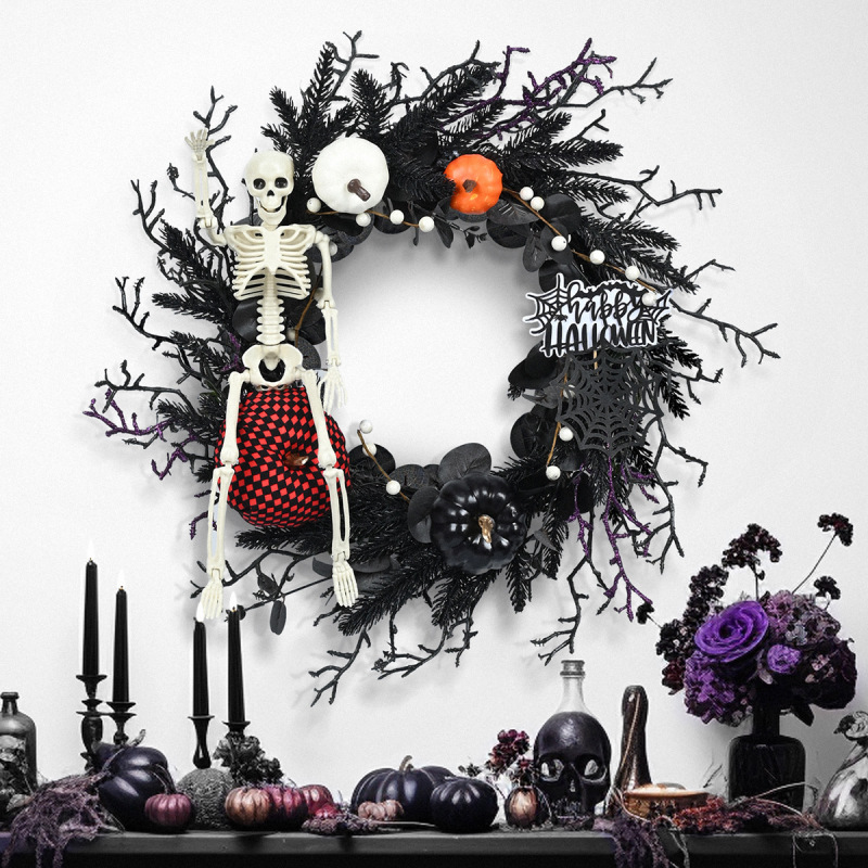 ハロウィーン花輪ハロウィーン装飾品ストラップ家庭装飾門飾り鬼節頭蓋頭蓋骨門掛国境を越えた新型|undefined