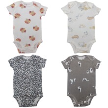 批发 外贸短袖三角哈衣 男婴幼儿童宝宝新生儿包屁衣短袖连体爬服