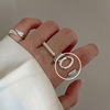 Tide, adjustable ring, simple and elegant design, 2024 years, on index finger, Japanese and Korean