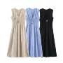 新款跨境爆款无袖连衣裙