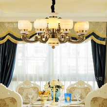 奢华别墅豪宅复式楼高档住宅天然玉石灯特价欧式客厅全铜玉石吊灯