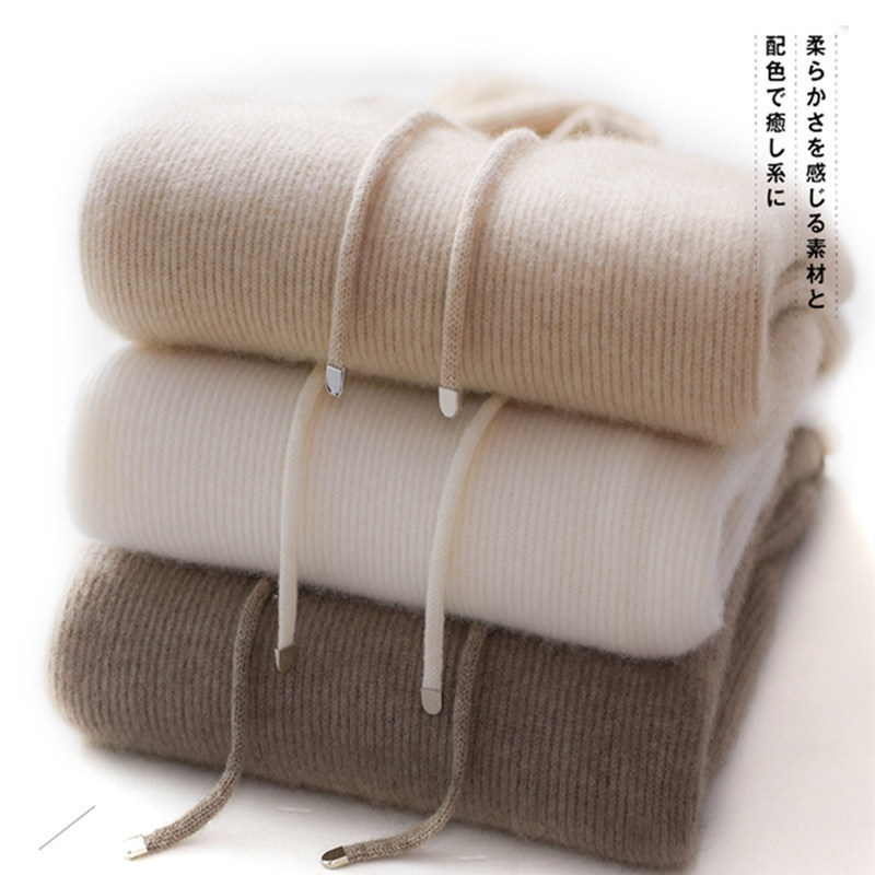 Women's wool hooded sweater thickened sweater 2024 autumn and winter pullover bottoming shirt loose all-match hooded sweater Women's wool hooded sweater thickened sweater 2024 autumn and winter pullover bottoming shirt loose all-match hooded sweater