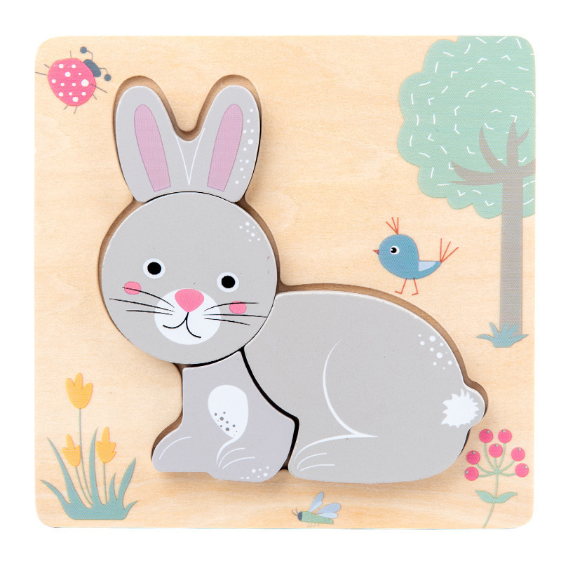 Weiwei Tiger dibujos animados animal tridimensional rompecabezas niños Montessori educación temprana rompecabezas de madera Amazon juguetes educativos calientes