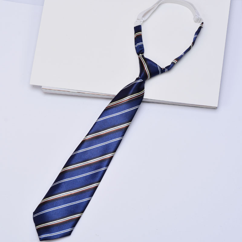Children's school professional blue red tie with zipper, Korean style 3