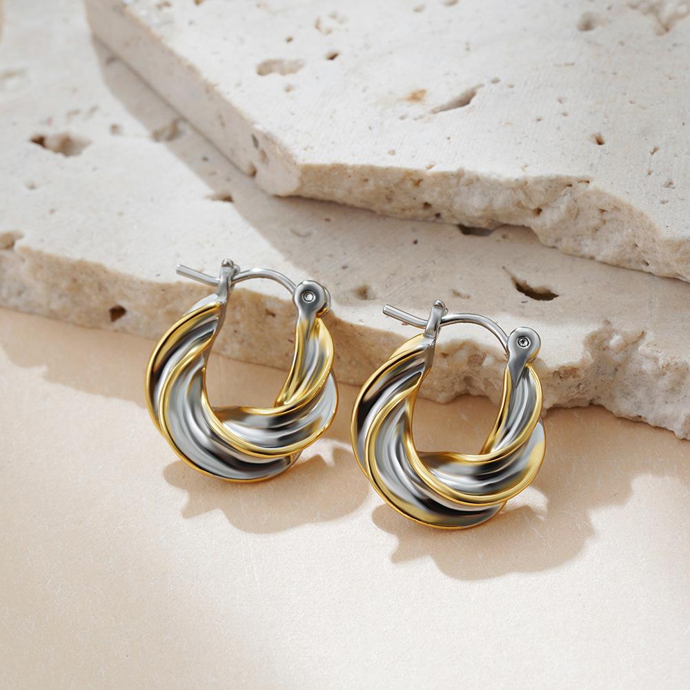 1 Pair Geometric Classic Style Commute Copper Mixed Metal Plating Earrings Ear Studs display picture 2