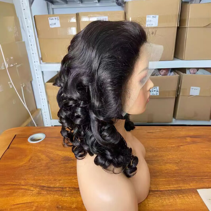 クロスボーダーヨーロッパとアメリカのかつら人毛ヘアセット 13*4 フロントレースベルカーリーレディースカーリーヘアヘッドギア|undefined