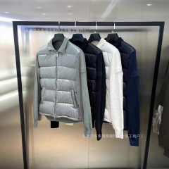 外贸工厂D家Oblique印花满印针织立领羽绒服保暖情侣外套冬季款
