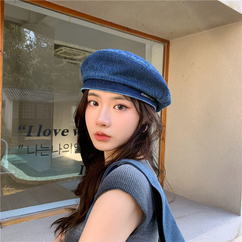 Renacimiento británico personalidad hipster boina mujer vaquero estilo japonés sombrero pintor