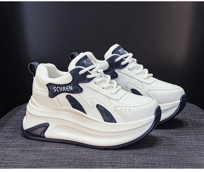Giày sneaker nữ đế dày tăng chiều cao phong cách A-Gan mới thu đông 2025 — M2918 màu xám, M2918 màu vàng, M2918 màu xanh chi tiết 21