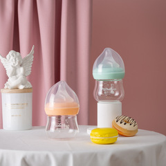 派巴貝特高硼硅晶鑽玻璃寬口小奶瓶90ML新生兒輔食餵養奶瓶73073