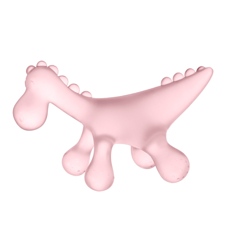 FUENTE Fábrica infantil dinosaurio teether hervida de silicona de grado alimenticio anti-comer mano bebé teether stick