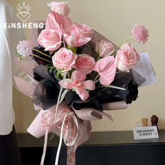 芯苼 天鵝絨紙鮮花花束包花紙新年手工花藝春節禮物diy包裝紙材料