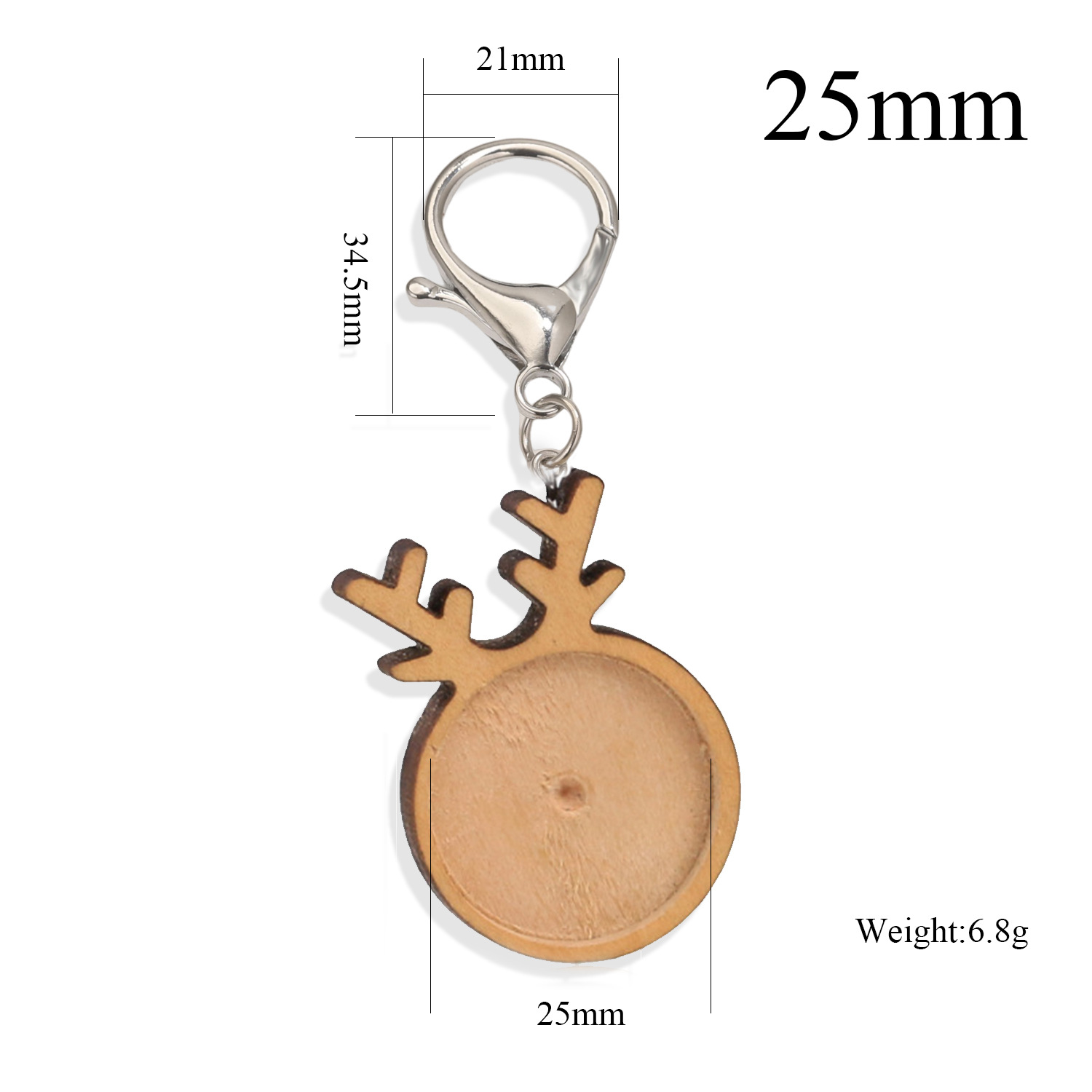 Tempos de joyas de madera redondas llavero de madera colgante accesorios DIY bandeja en blanco