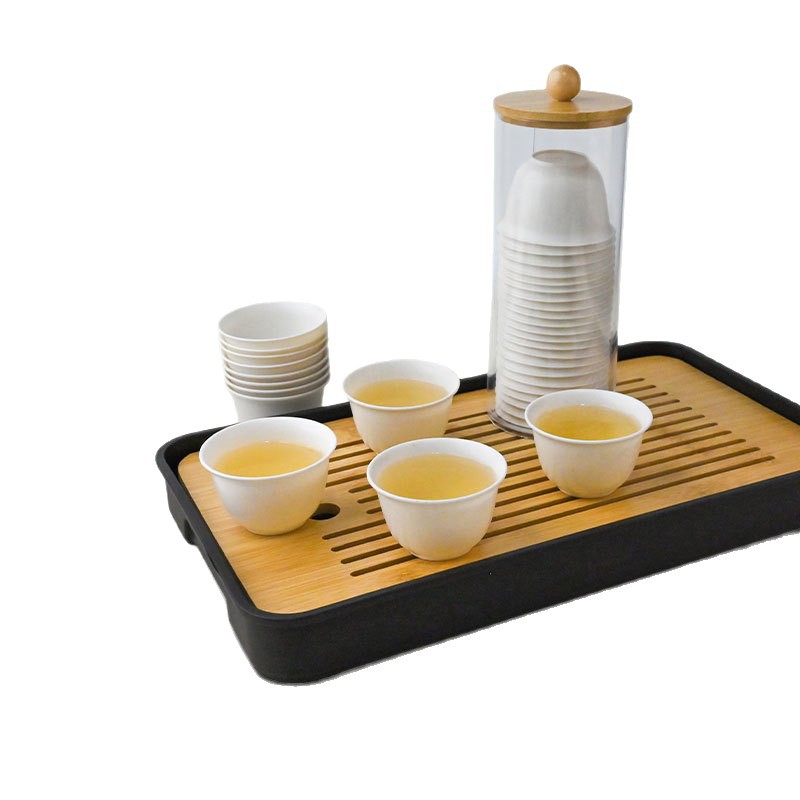 Taza de té portátil de camping con cáscara de arroz, taza de té desechable, taza de té kung fu, taza de arroz de alta calidad resistente a altas temperaturas