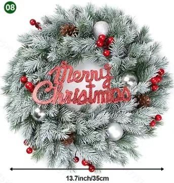 Venta al por mayor Amazon Comercio exterior guirnalda de Navidad 35cm puerta colgante ratán anillo adornos Navidad decoración simulación guirnalda