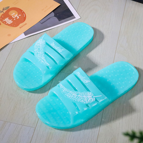 New jelly crystal slippers for men and women couples hollow flat bottom summer bathroom home use student sandals beach