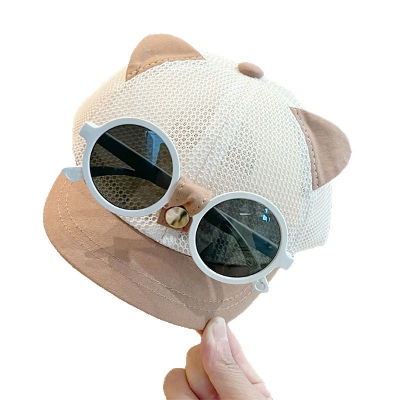 Sombrero de bebé verano gorras de béisbol de gato de malla fina para hombres y mujeres gorras para el sol del tesoro gorras de visera para bebés con gafas de sol