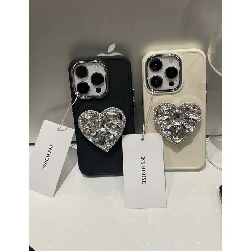 Lady Korean Style Heart Shape Solid Color Silica Gel   Phone Cases display picture 1