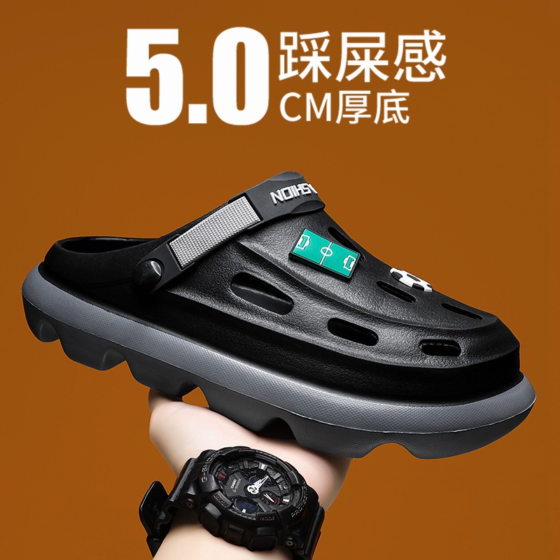 Zapatos con agujeros Sandalias de oficina de ocio de verano para hombres, deportes de conducción para hombres, zapatos de playa de playa resistentes al desgaste