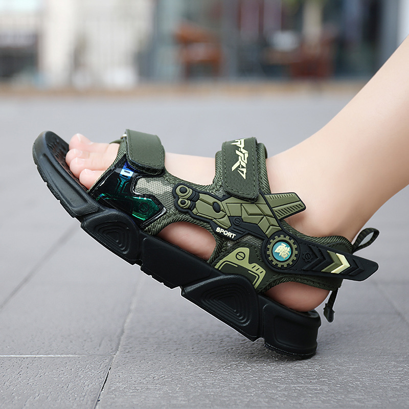 2025 zapatos de verano para niños, sandalias para niños, zapatos para niños de colores, zapatos de playa transpirables de suela suave para niños grandes, ocio y comodidad