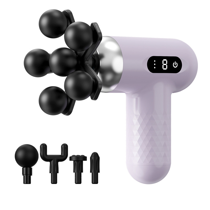 Cross-Border Six-Head Mini Fascia Gun, Portable High-Frequency Vibration Massager for Men and Women to Relax Muscles during Sports