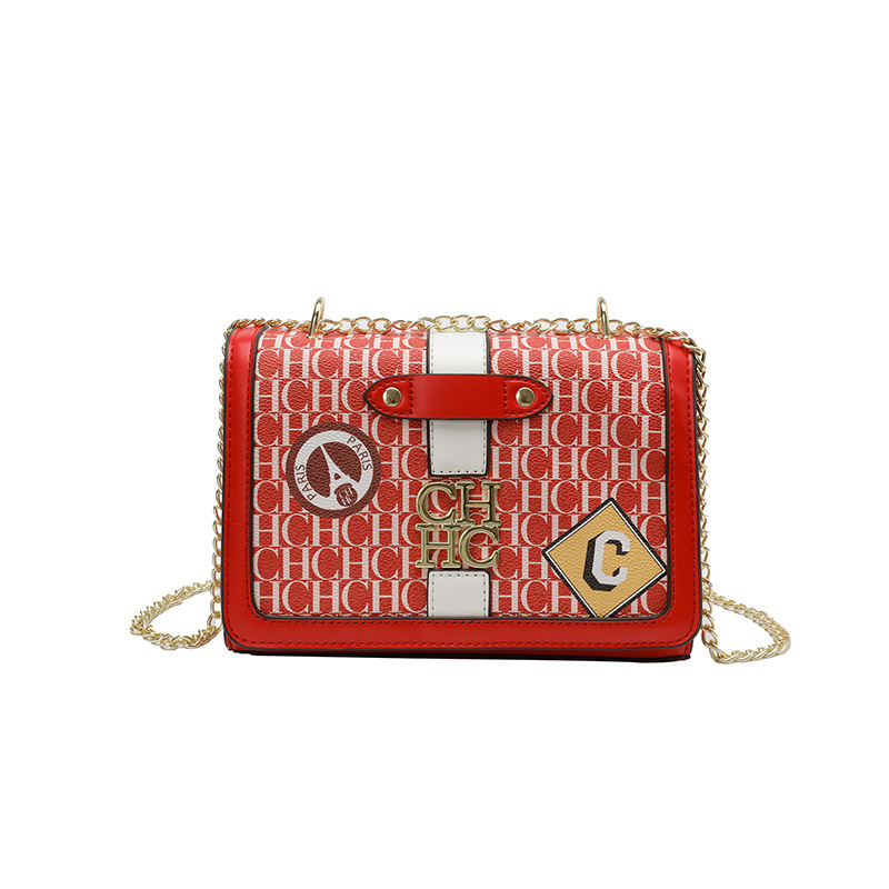 Bolso de Mujer Transfronterizo, Nuevo Modelo 2025, con Estampado de Letras CH, Bolso de Mujer de Alta Gama, Cadena de Moda, Bolso Pequeño Cuadrado Cruzado